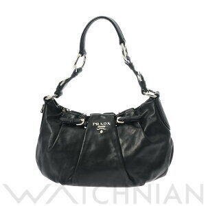 Prada Shoulder Bag Black Soft Calf Leather Shoulder Handbag